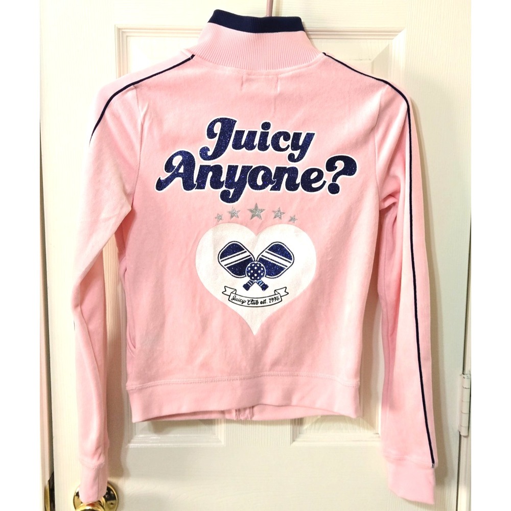Juicy Couture Pink Cotton Velour Pickleball Jacket Women's XS NWT